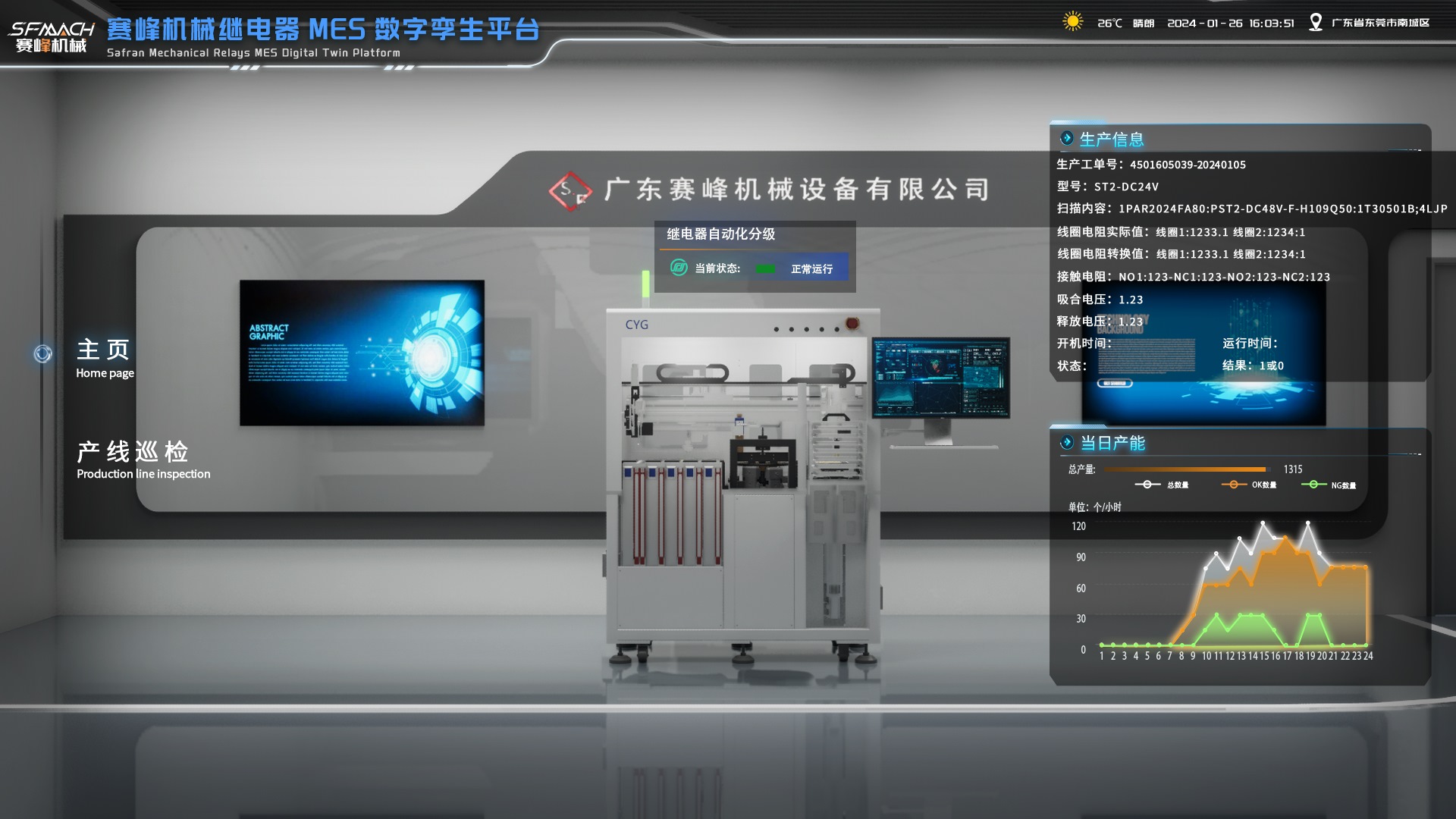 继电器检测分级MES数字孪生平台